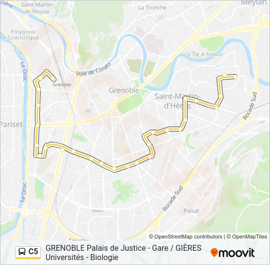 C5 Bus Line Map