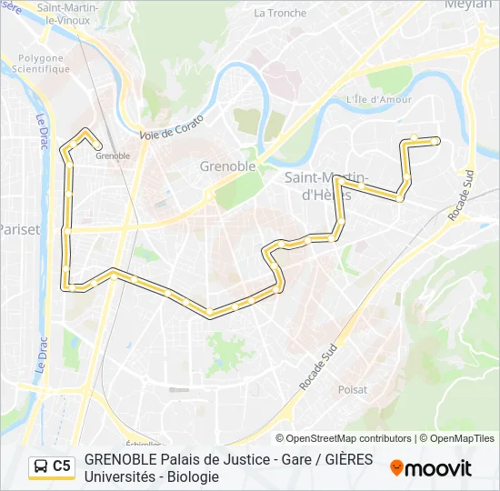 C5 Bus Line Map