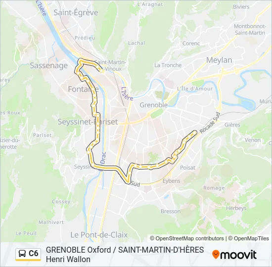 C6 Bus Line Map