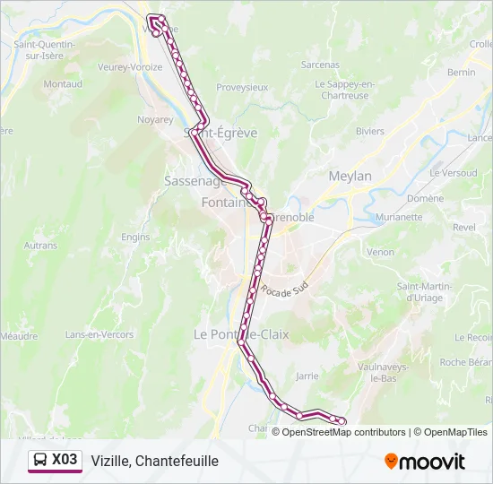 X03 Bus Line Map