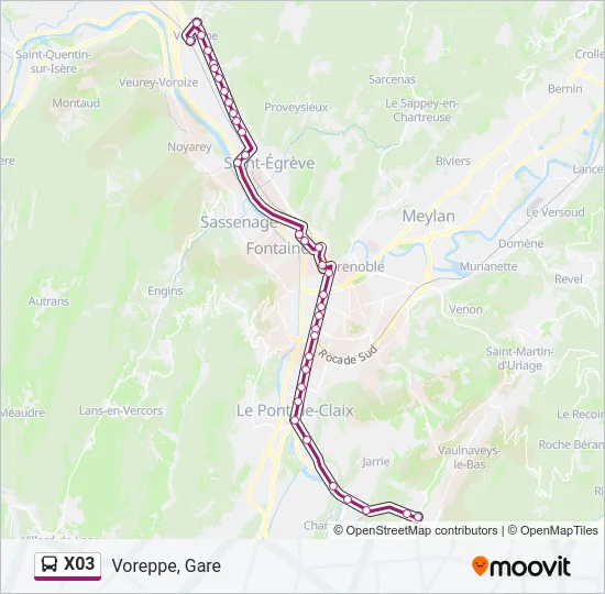 X03 Bus Line Map