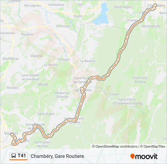 T41 Bus Line Map