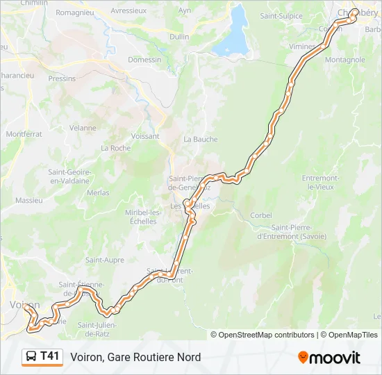 T41 Bus Line Map