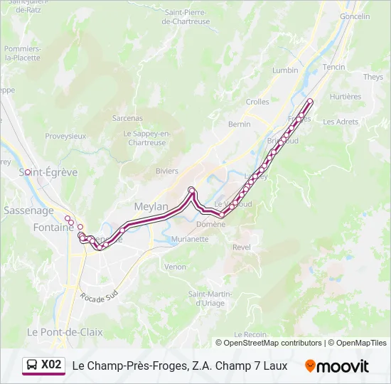 X02 Bus Line Map