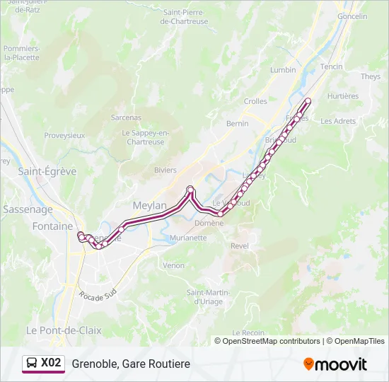 X02 Bus Line Map