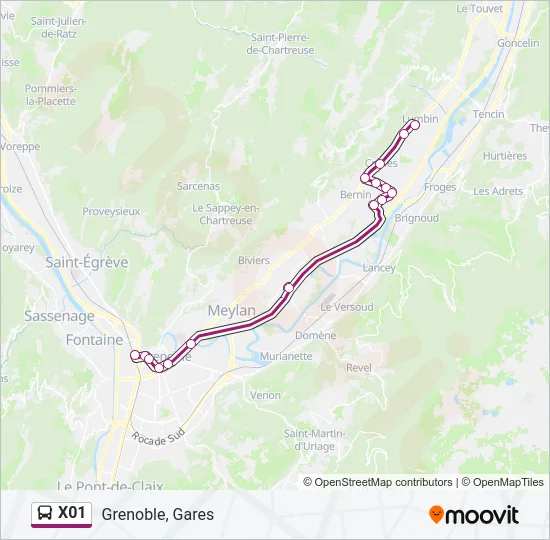 X01 Bus Line Map