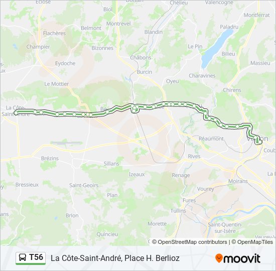 T56 bus Line Map