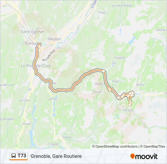 T73 Bus Line Map