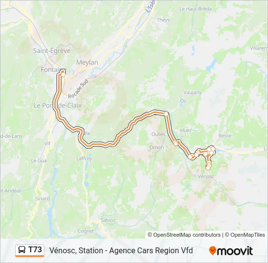 T73 Bus Line Map