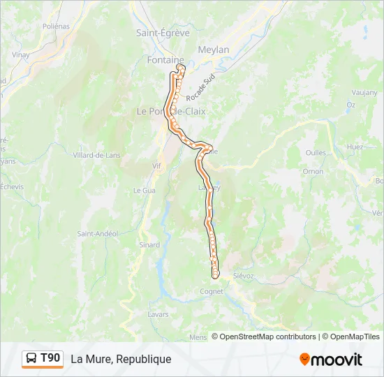 T90 Bus Line Map