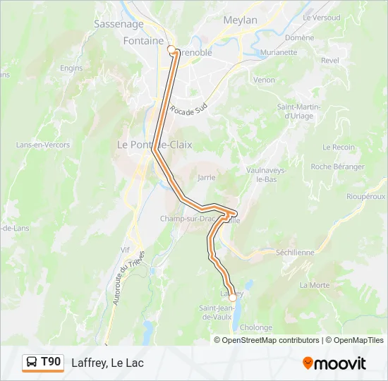 T90 Bus Line Map