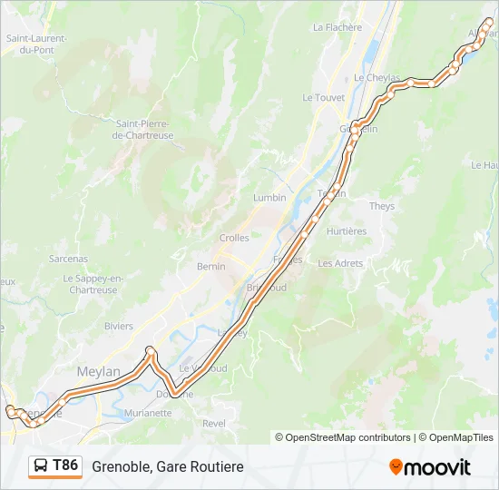 T86 Bus Line Map