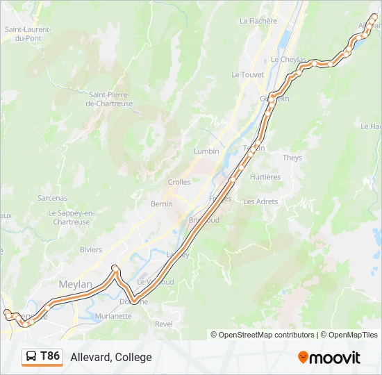T86 Bus Line Map