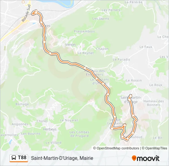 T88 Bus Line Map