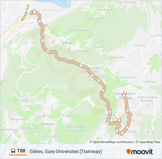 T88 bus Line Map