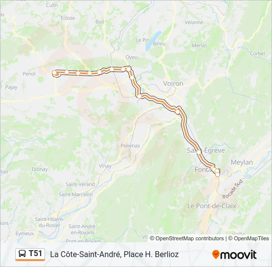 T51 Bus Line Map