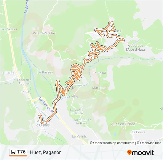 T76 Bus Line Map