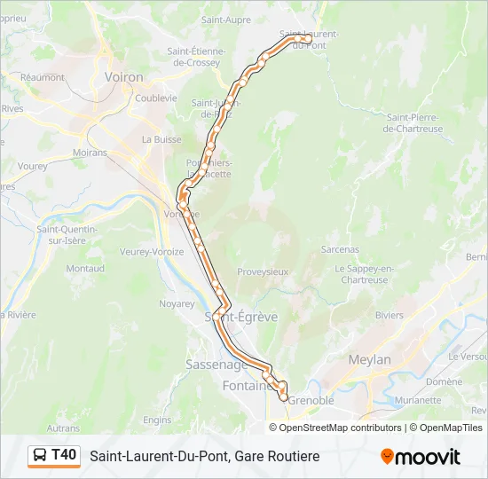 T40 Bus Line Map