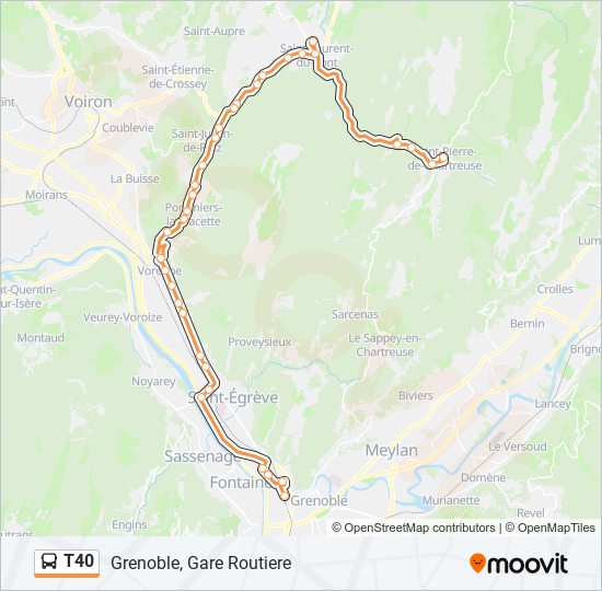 T40 bus Line Map