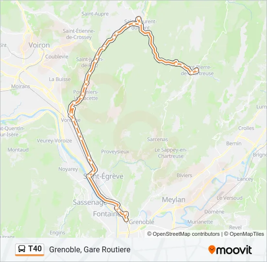 T40 Bus Line Map