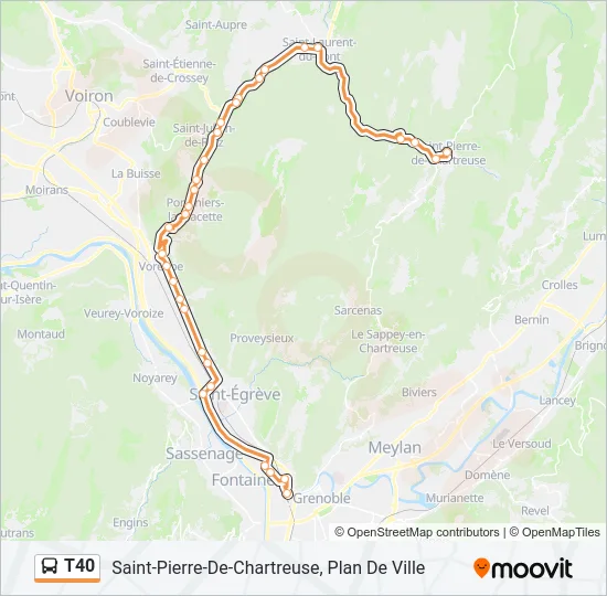 T40 Bus Line Map