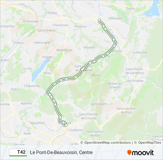 Plan de la ligne T42 de bus