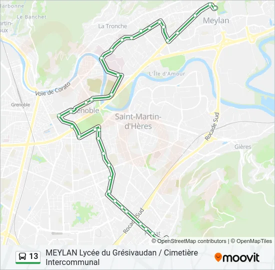 13 Bus Line Map