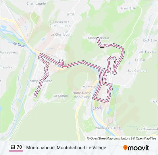 70 Bus Line Map