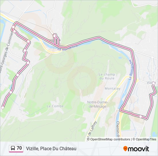 70 bus Line Map