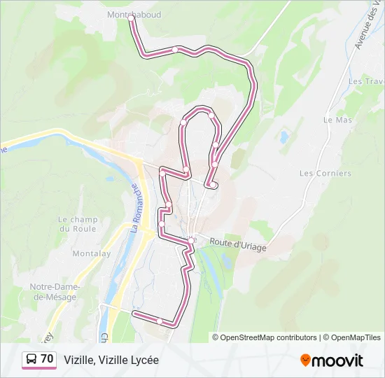 70 Bus Line Map
