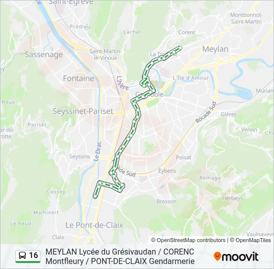 16 Bus Line Map