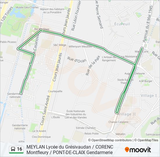 16 bus Line Map