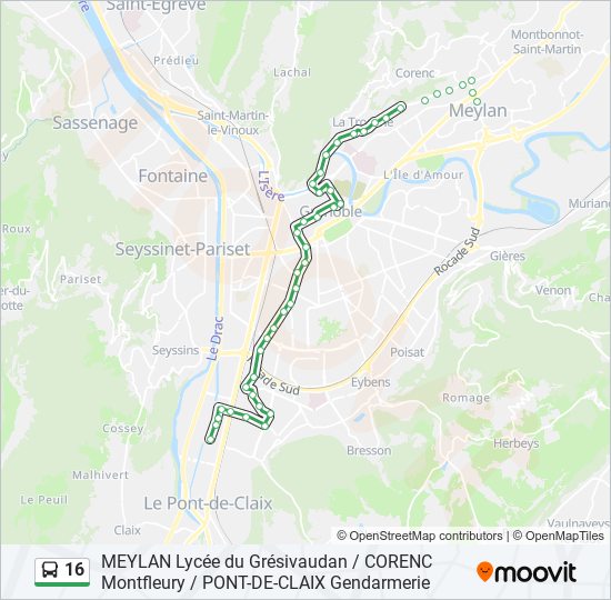 Mapa de 16 de autobús