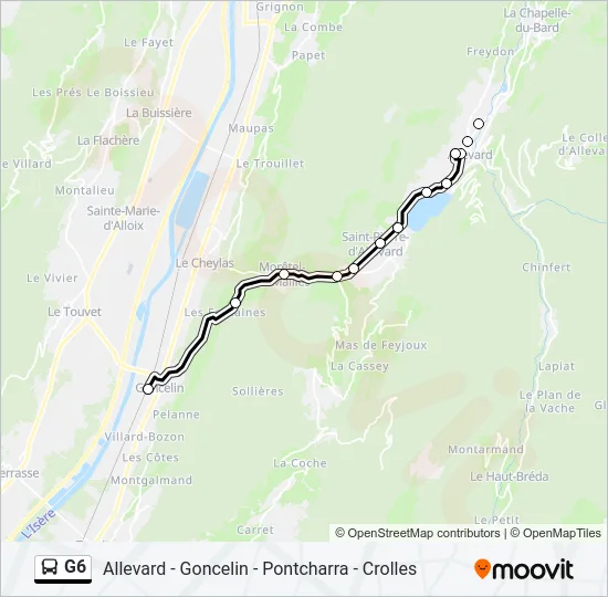 G6 Bus Line Map