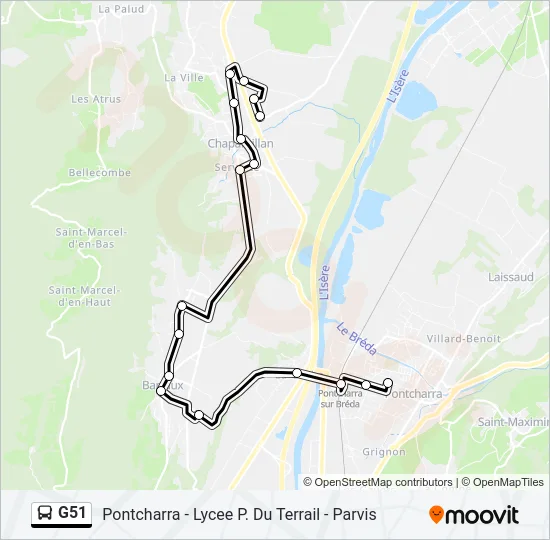 G51 Bus Line Map
