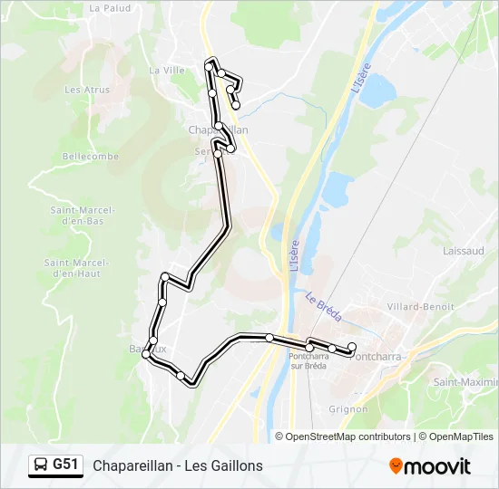 G51 Bus Line Map