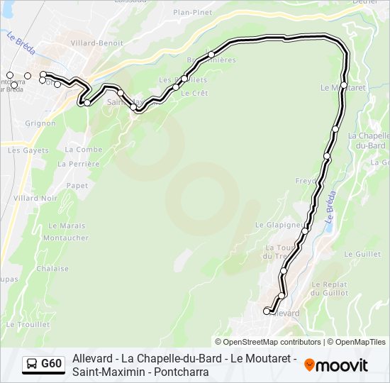 G60 bus Line Map