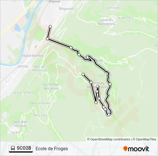 SCO2B Bus Line Map