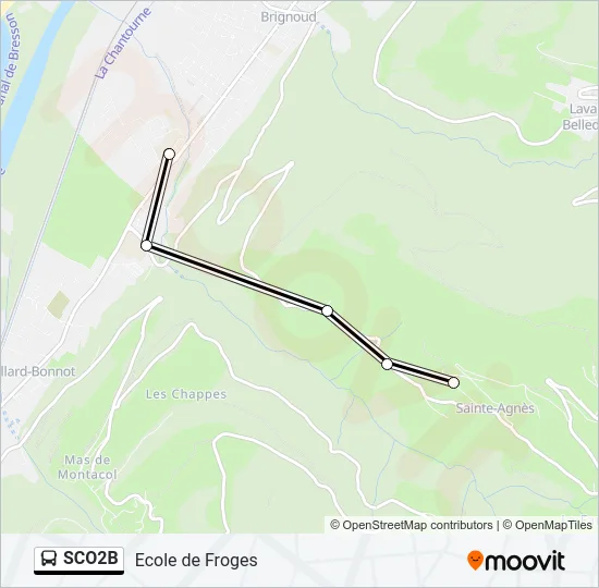 SCO2B Bus Line Map