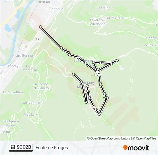 SCO2B Bus Line Map