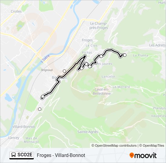 SCO2E bus Line Map