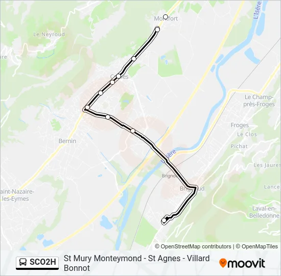 SCO2H Bus Line Map