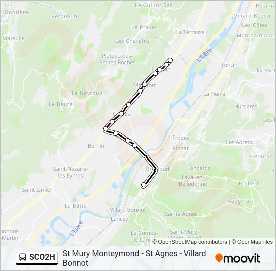 SCO2H Bus Line Map
