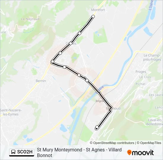 SCO2H Bus Line Map