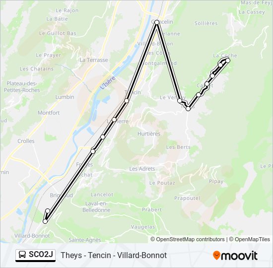 Mapa de SCO2J de autobús