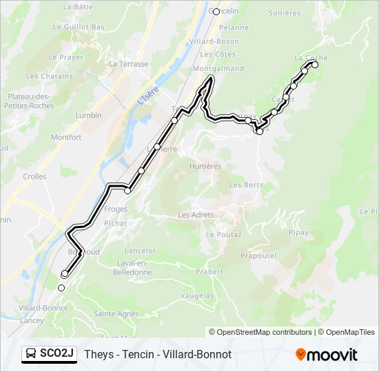 Mapa de SCO2J de autobús