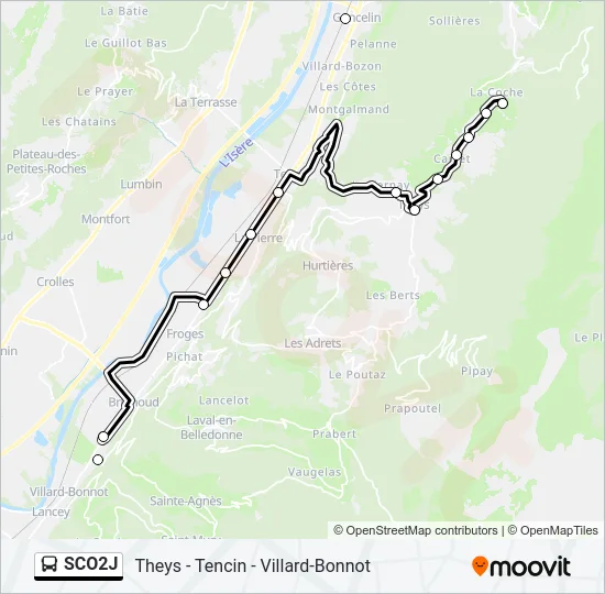 SCO2J Bus Line Map