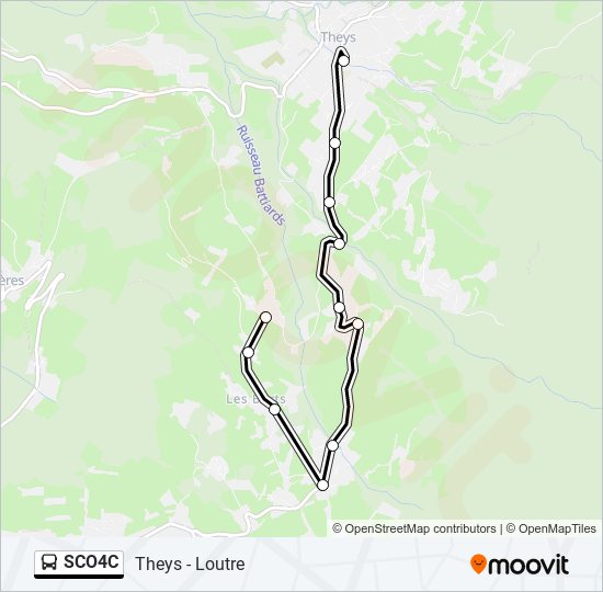 Plan de la ligne SCO4C de bus