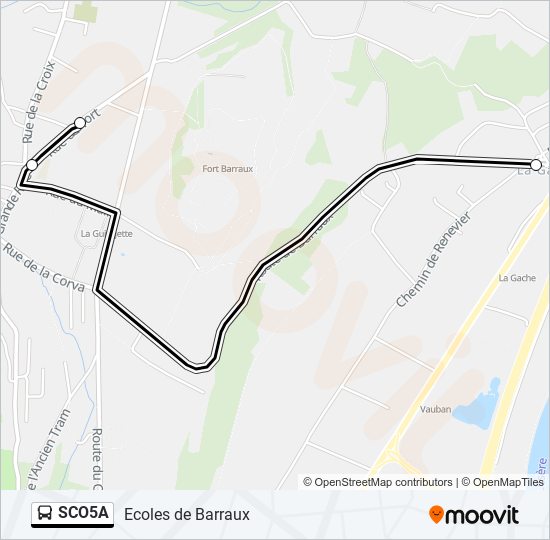 SCO5A bus Line Map