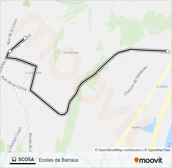 SCO5A Bus Line Map